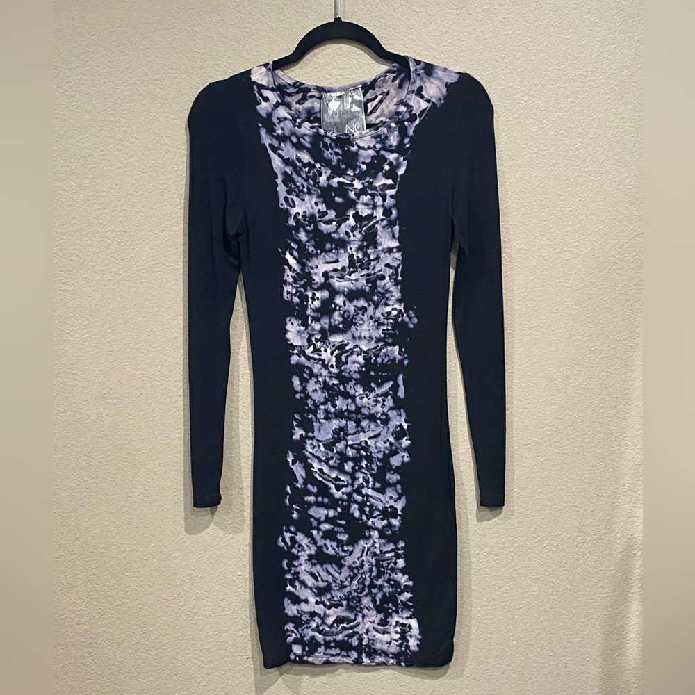 Young Fabulous & Broke Lulu Ink Blot Dress womens bodycon small s